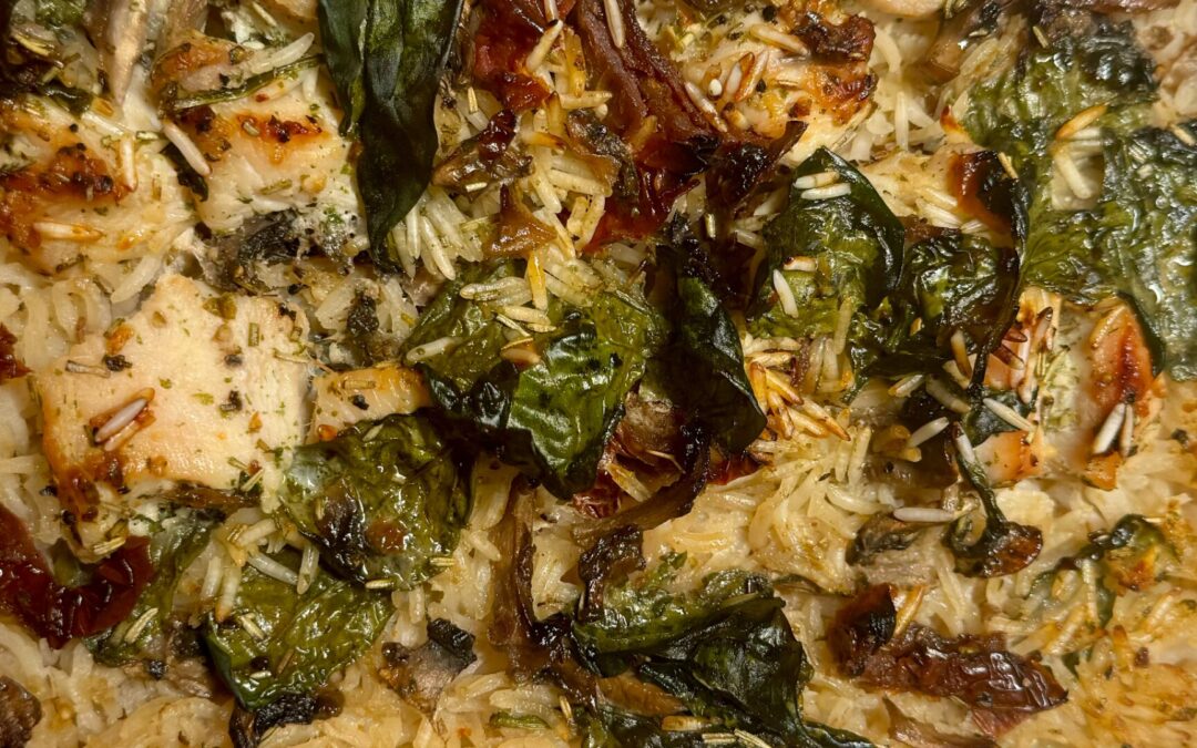 Tuscan Chicken and Rice Bake